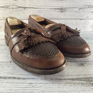 Allen Edmonds Shoes Mens 8 D Brown Leather Cody Kiltie Tassel Basket Loafer Nice
